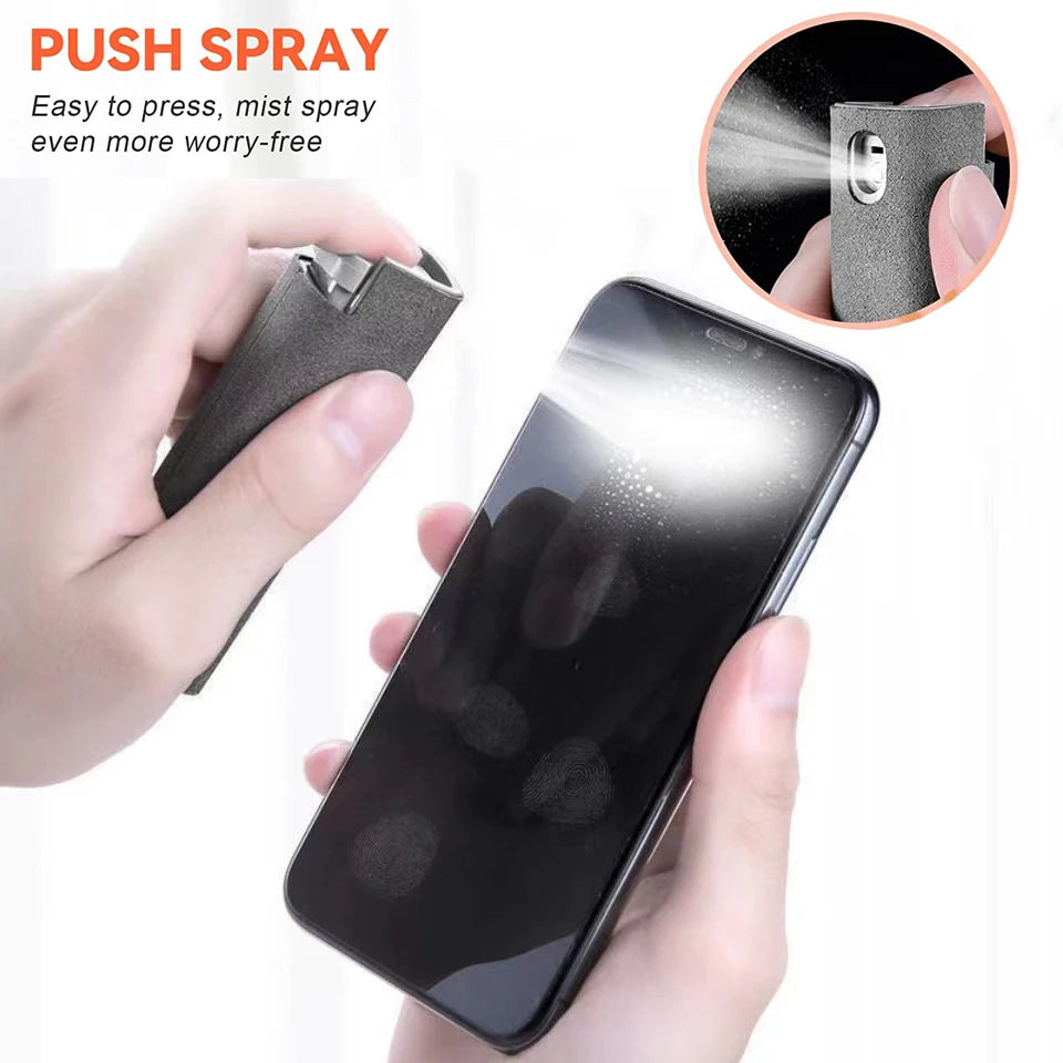 2-in-1 Screen Cleaning Spray with Microfiber Cloth for Mobile Phones, Tablets, and PCs