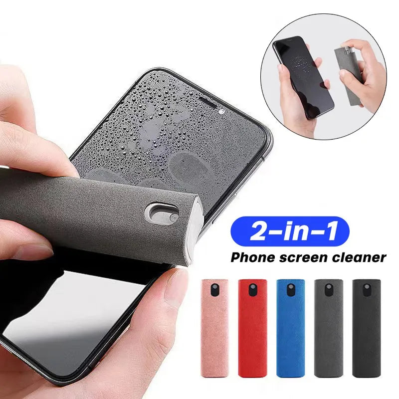 2-in-1 Screen Cleaning Spray with Microfiber Cloth for Mobile Phones, Tablets, and PCs